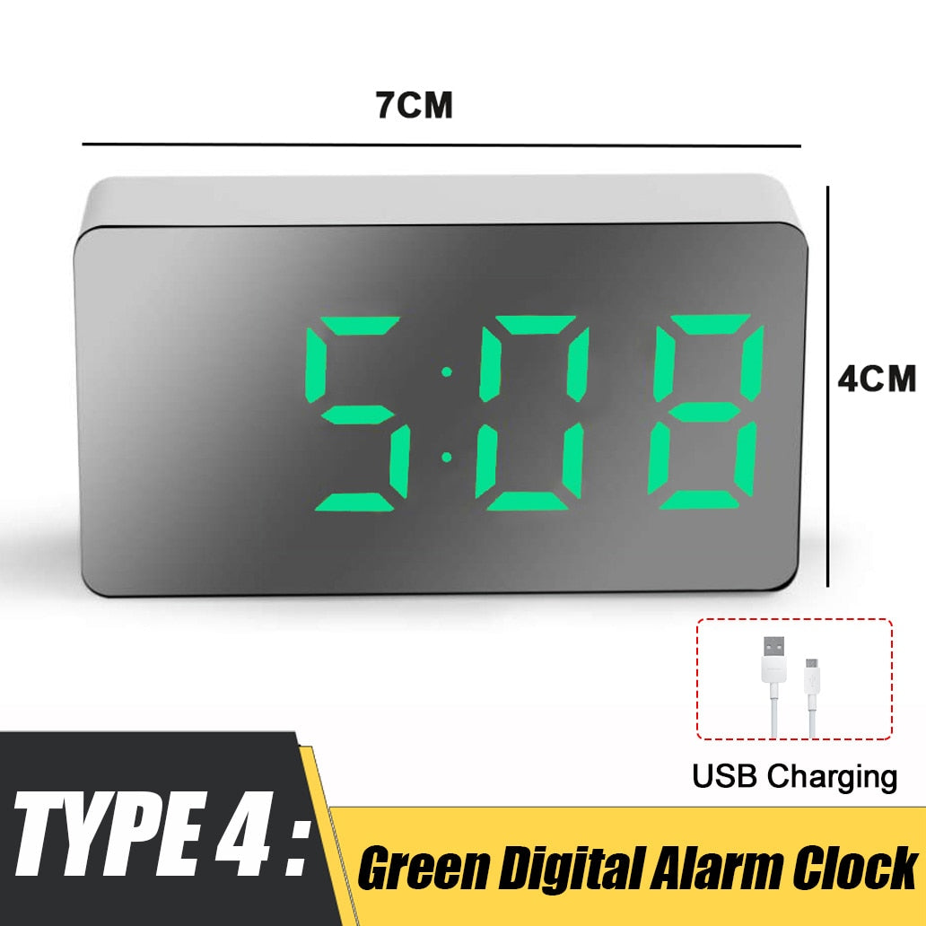 Mirror Table Clock Digital USB - Orchid Unique