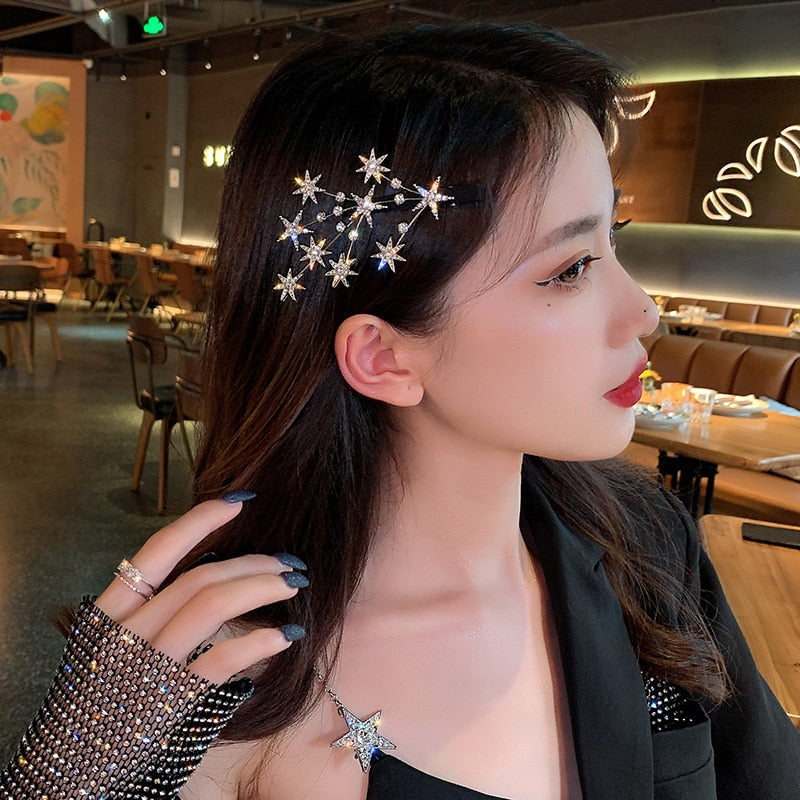 Women Hair Clip Buling Star Rhinestone - Orchid Unique  SPECIFICATIONS Type: Hairpins Style: Fashion gold-sliver Women Hair Clip Buling Star Rhinestone SPECIFICATIONS Type: Hairpins Style: Fashion (Store description)  4 3 39784828  (Store description) 14:193#gold-14:29#sliver gold-sliver Orchid  Hair Jewelry