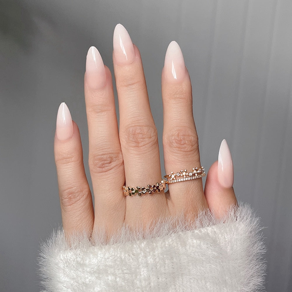 Almond Shape Fake Nails - Orchid Unique