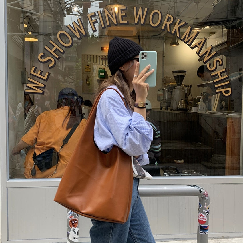 Soft Leather and Casual Women Shoulder Bag - Orchid Unique