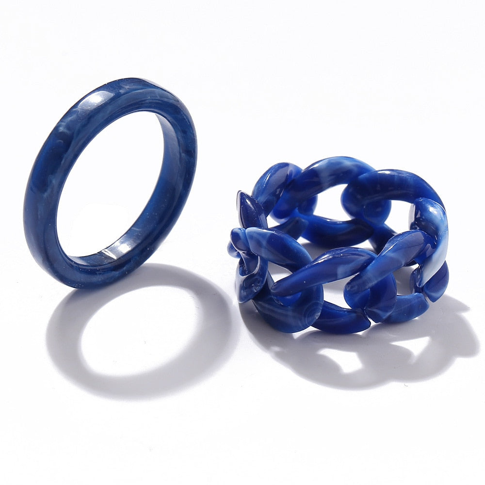 3pcs/set Acrylic Ring Set - Orchid Unique
