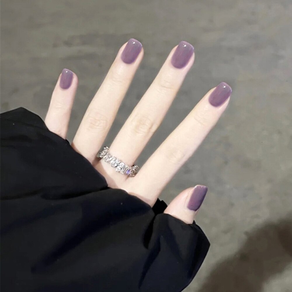 Light Color Solid Fake Nails - Orchid Unique