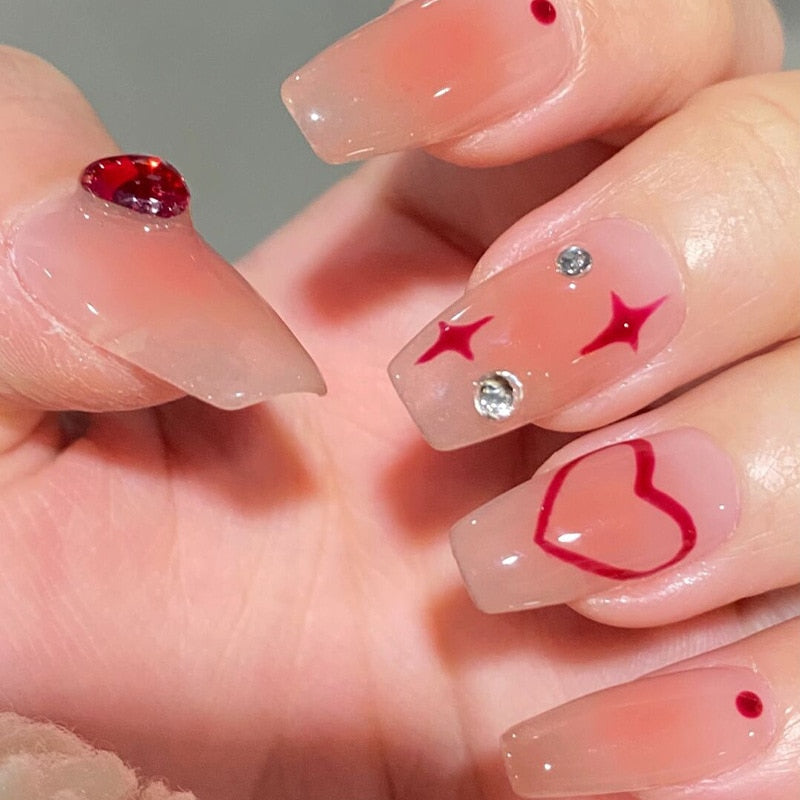 False Nails Coffin Almond Artificial Fake Nails - Orchid Unique
