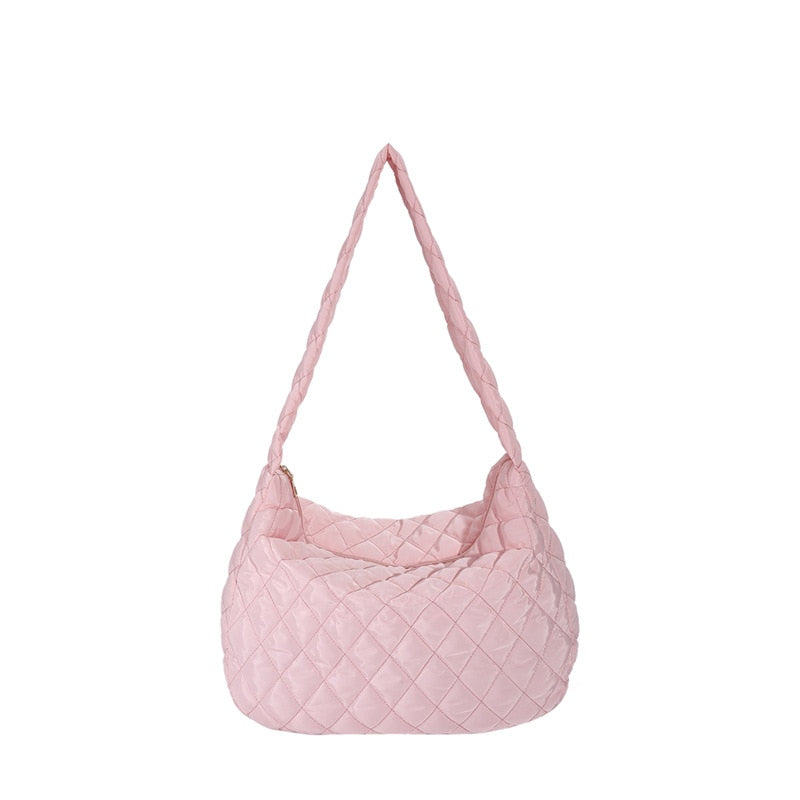 Lattice Pattern Shoulder Bag - Orchid Unique