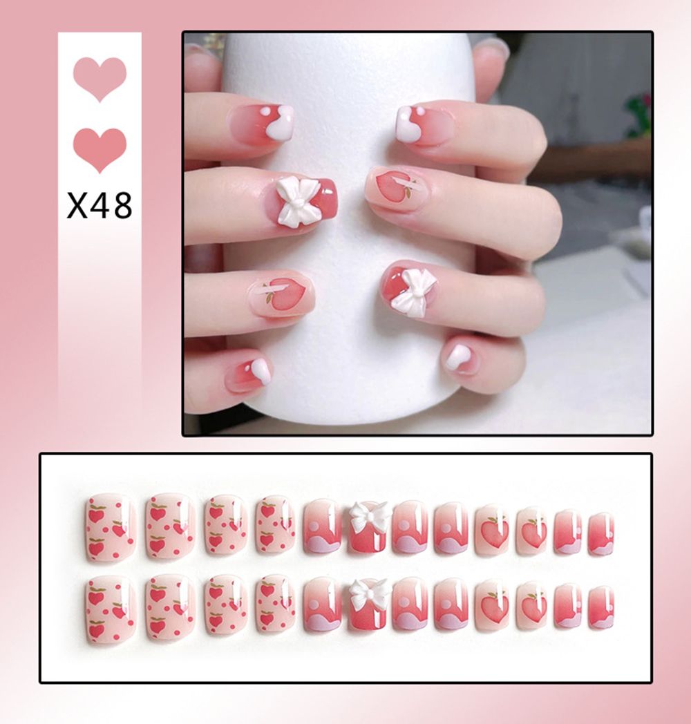 Sweet Short Round/Square Head False Nail Art - Orchid Unique