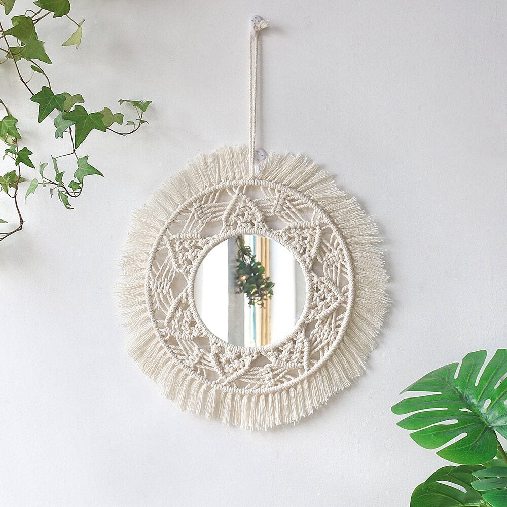 BOHO Macrame Decorative Wall Mirror - Orchid Unique