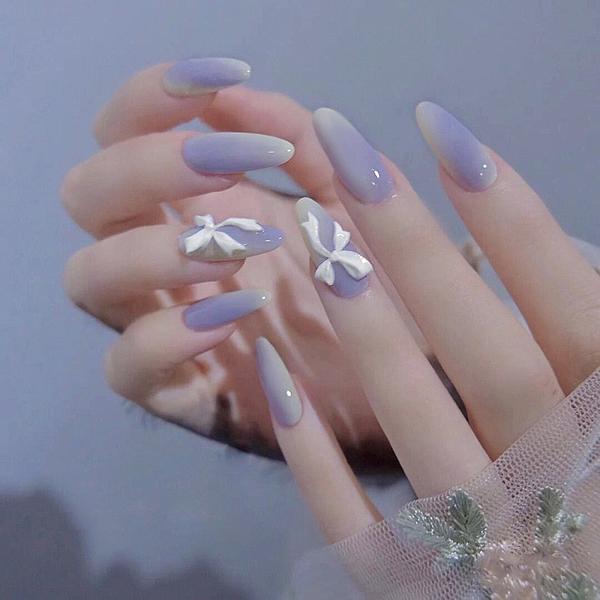 Sweet Short Round/Square Head False Nail Art - Orchid Unique
