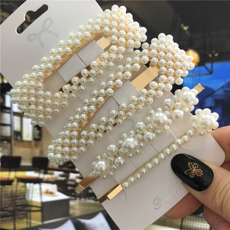 Handmade Pearls Hair Clips - Orchid Unique