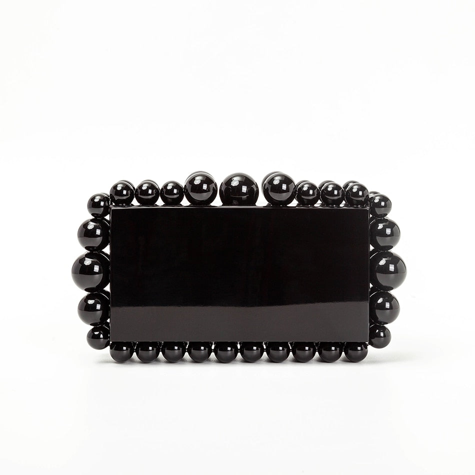 Women Clear Acrylic Box Evening Clutch Bags - Orchid Unique