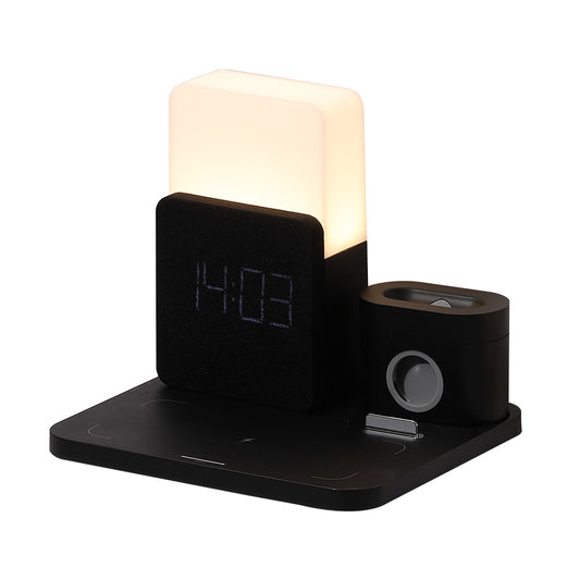 4-In-1 Fast Wireless Charger and Alarm Clock - Orchid Unique