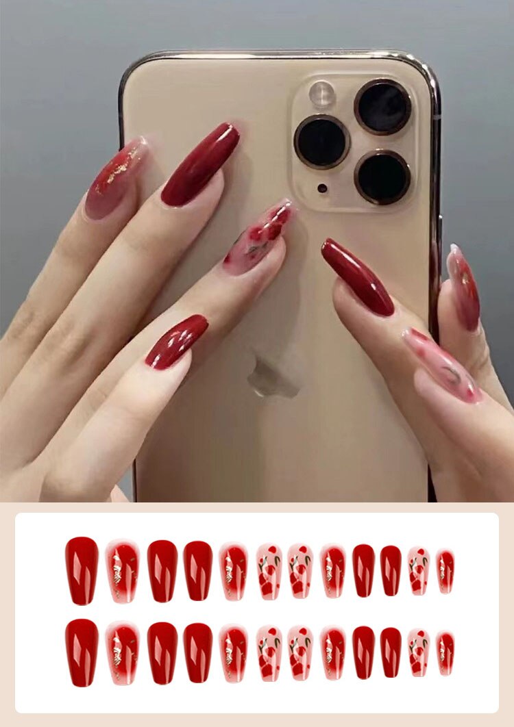 Jelly Press on Fake Nails - Orchid Unique