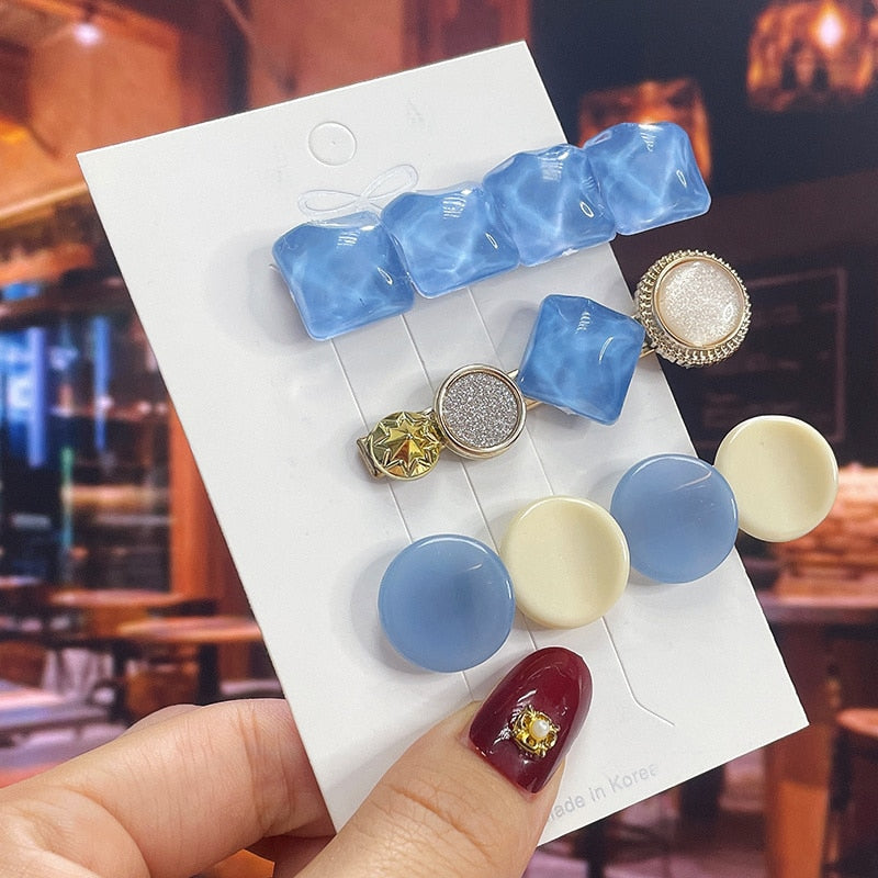 Fashion Pearl Acrylic Hair Clips - Orchid Unique