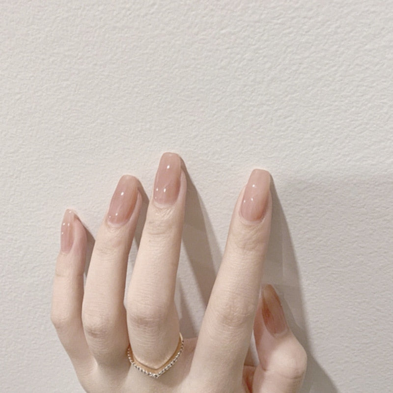 Short Coffin Fake Nails - Orchid Unique