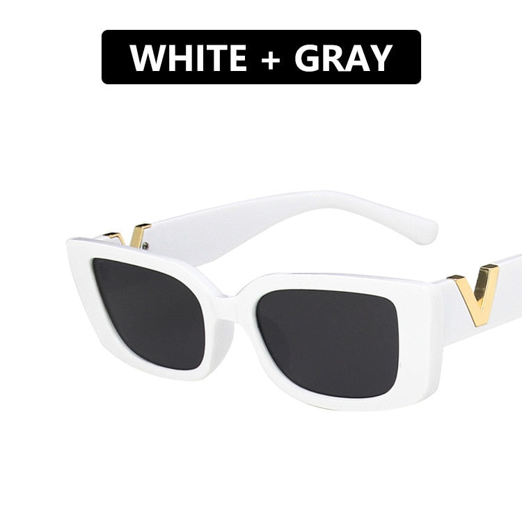 Retro Rectangle Sunglasses - Orchid Unique