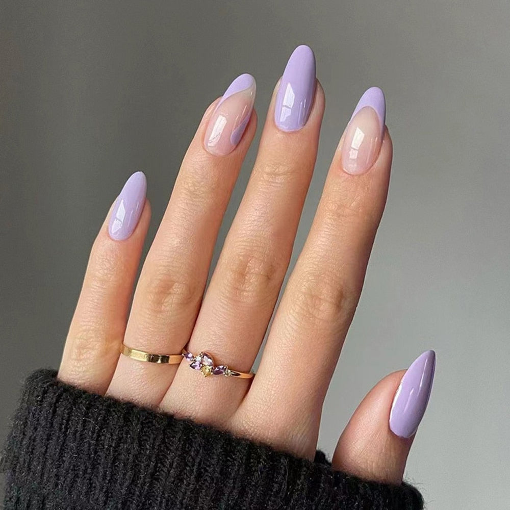 Mid-length False Nails With Glue - Orchid Unique