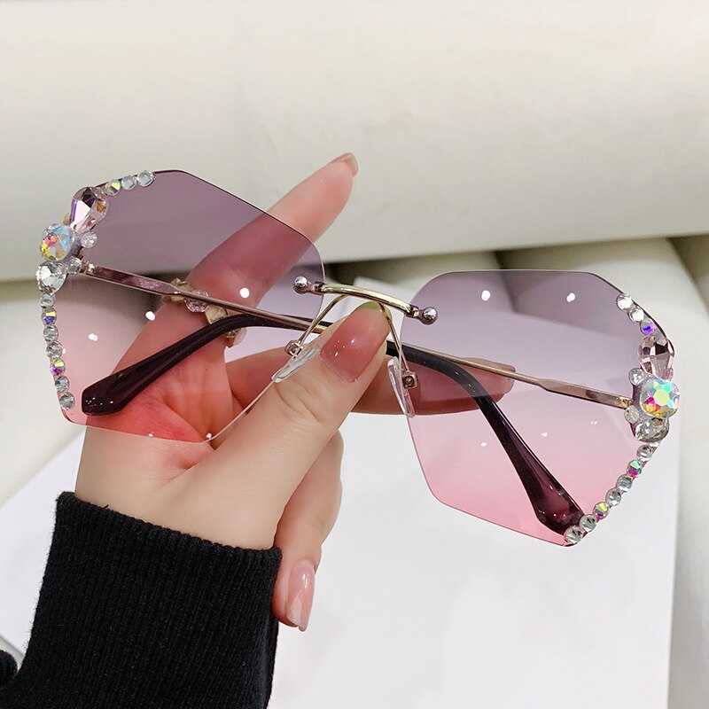 Retro Cutting Lens Gradient Sunglasses - Orchid Unique