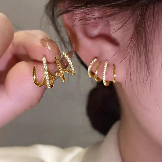 Shiny Four Claws Earrings Dainty Zircon Earring - Orchid Unique