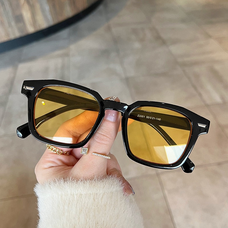 OIMG New Unisex Rectangle Vintage Sunglasses 2022 Fashion Design Retro Sun Glasses Female Lady Eyeglass Cat Eye Casual Goggles - Orchid Unique
