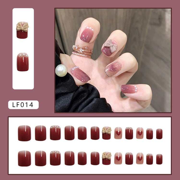 Sweet Short Round/Square Head False Nail Art - Orchid Unique