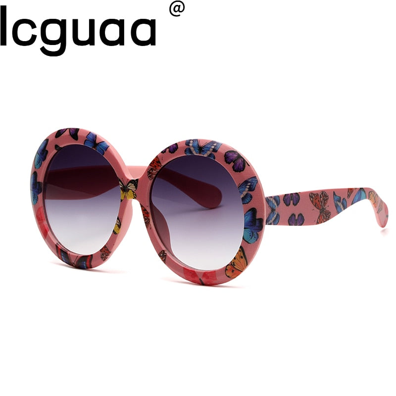 Oversized Unisex Round Sunglasses - Orchid Unique