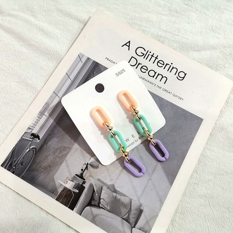 Candy Color Acrylic Earrings - Orchid Unique