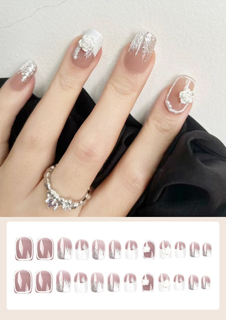 Jelly Press on Fake Nails - Orchid Unique