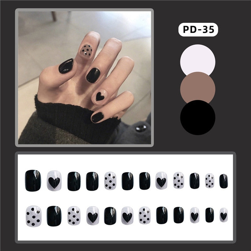 Short Wear Tips Nail False Patch - Orchid Unique