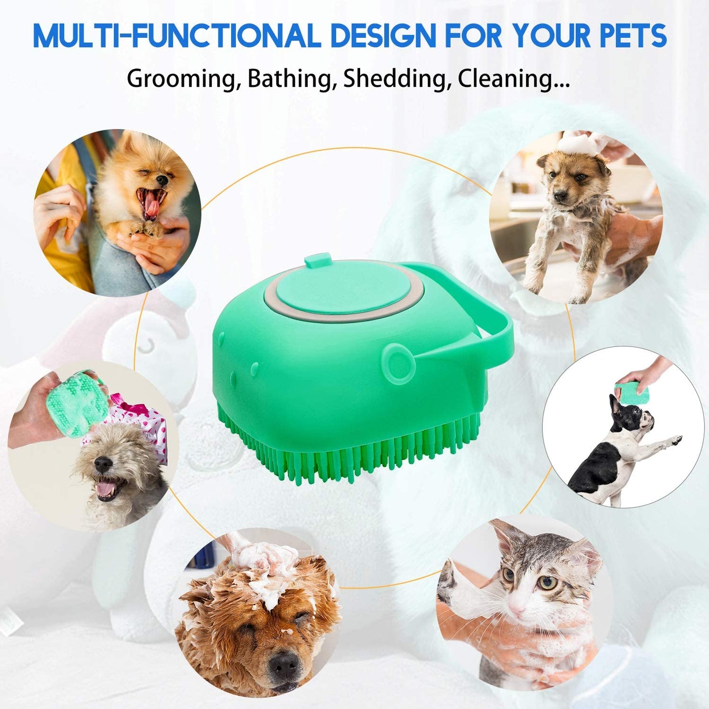 Pet brush and massage comb - Orchid Unique