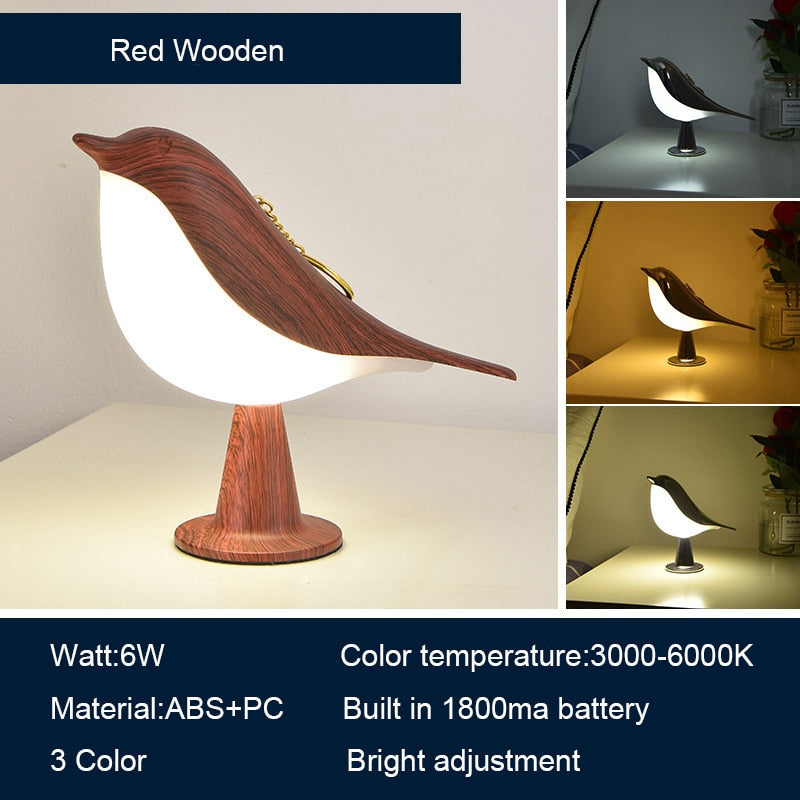 Wooden Bird Night Lights - Orchid Unique