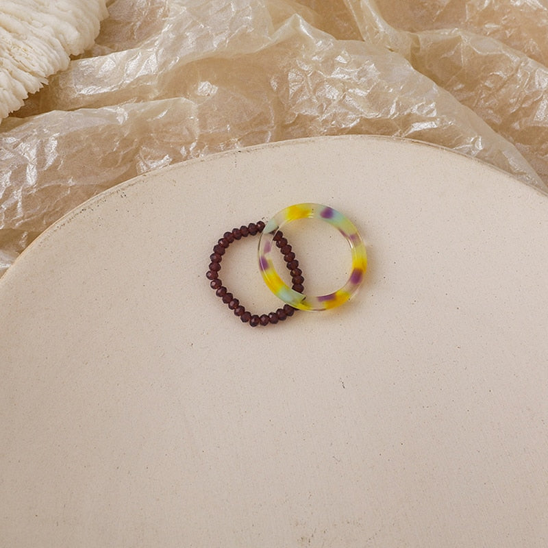 3pcs/set Acrylic Ring Set - Orchid Unique