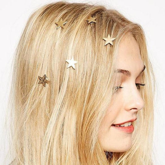 Gold Star Swirl Spiral Hairpin Barrettes - Orchid Unique