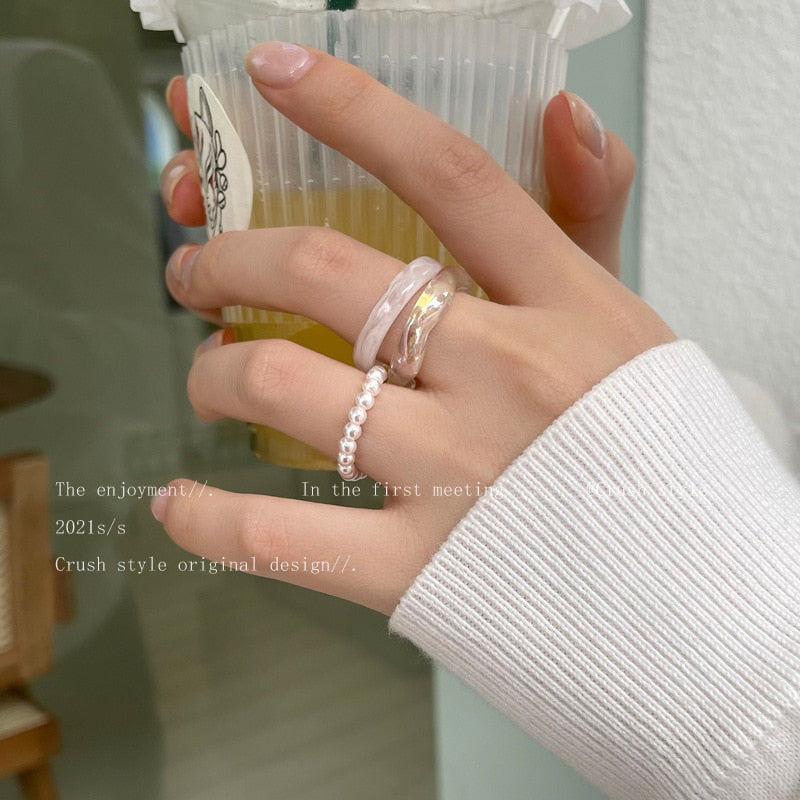 3pcs/set Acrylic Ring Set - Orchid Unique