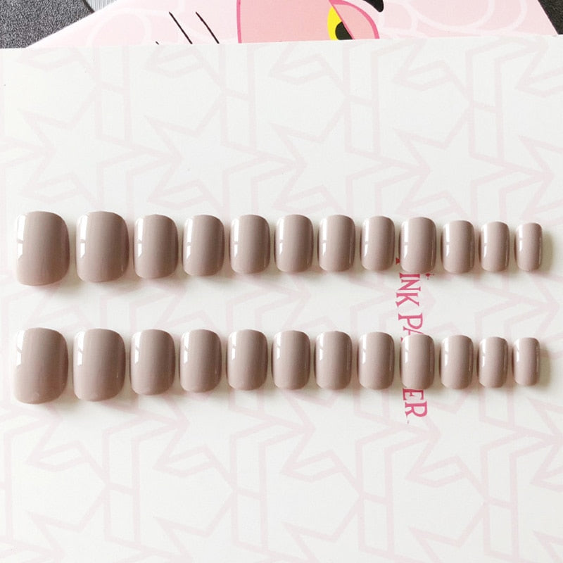 Light Color Solid Fake Nails - Orchid Unique