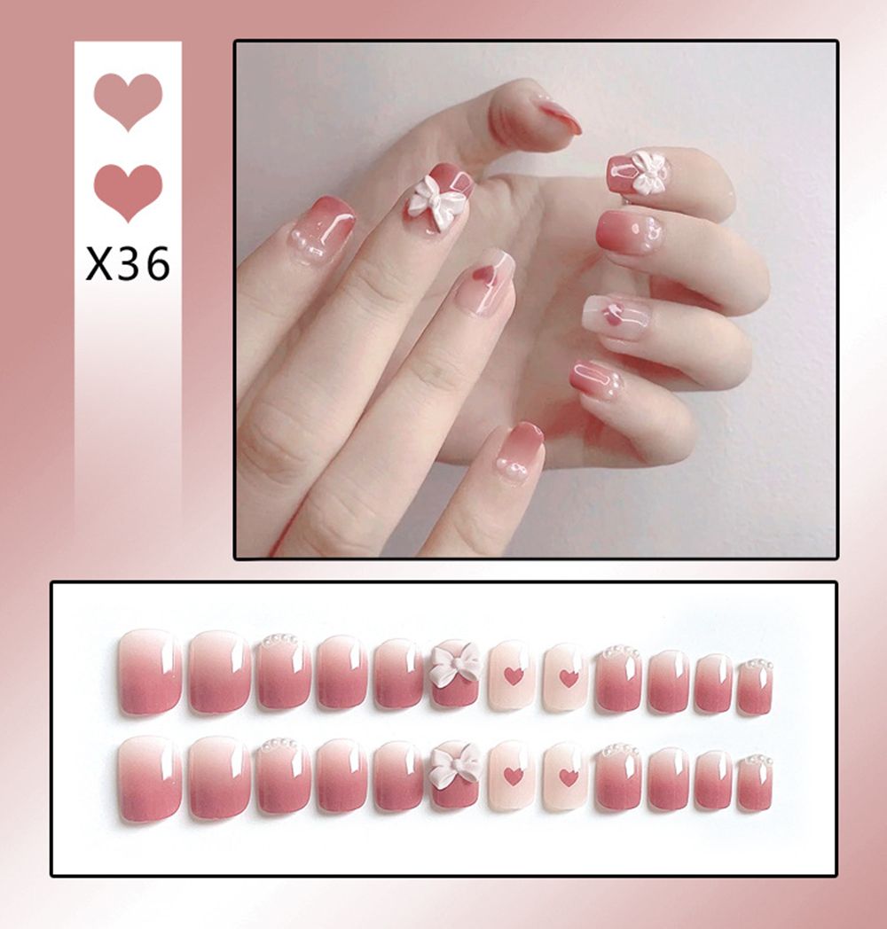 Sweet Short Round/Square Head False Nail Art - Orchid Unique