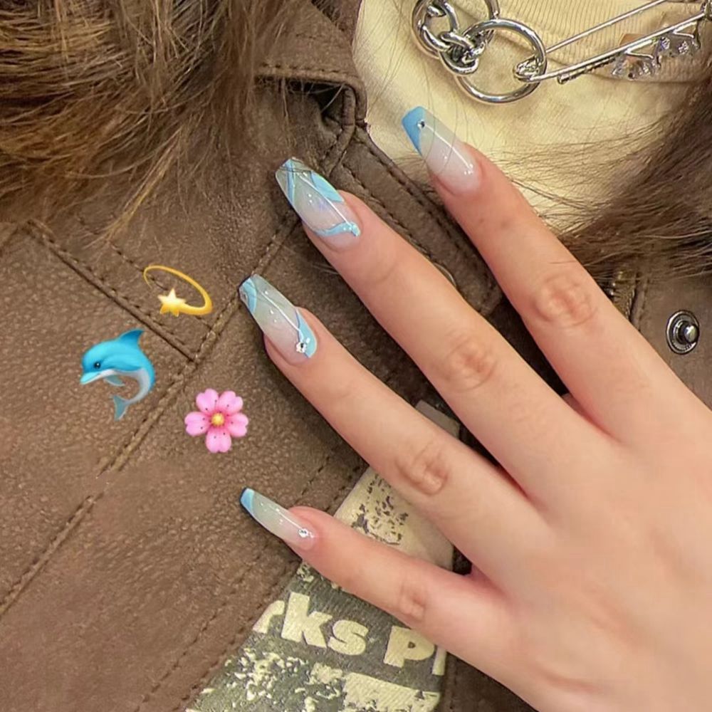 Ballet French Coffin False Nails - Orchid Unique