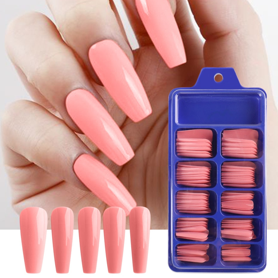 False Nails Coffin Extension Forms - Orchid Unique