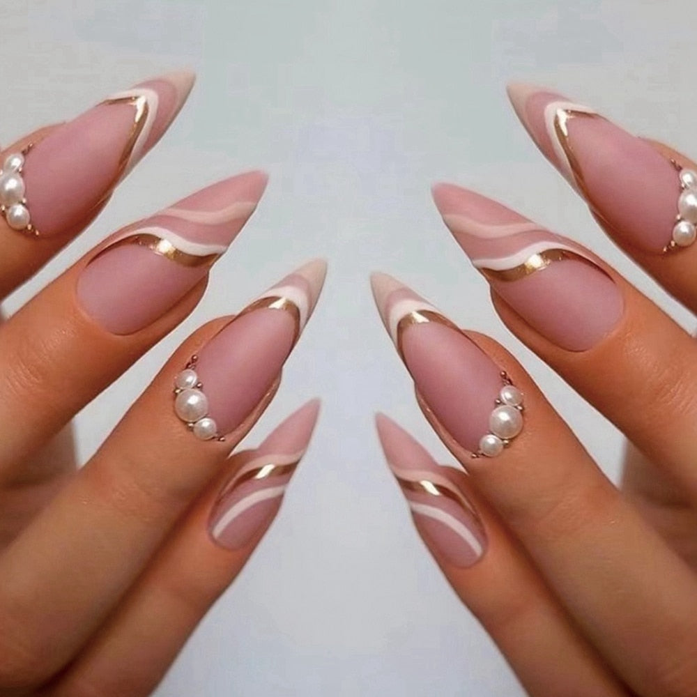 Cloud Pattern Design False Nails - Orchid Unique
