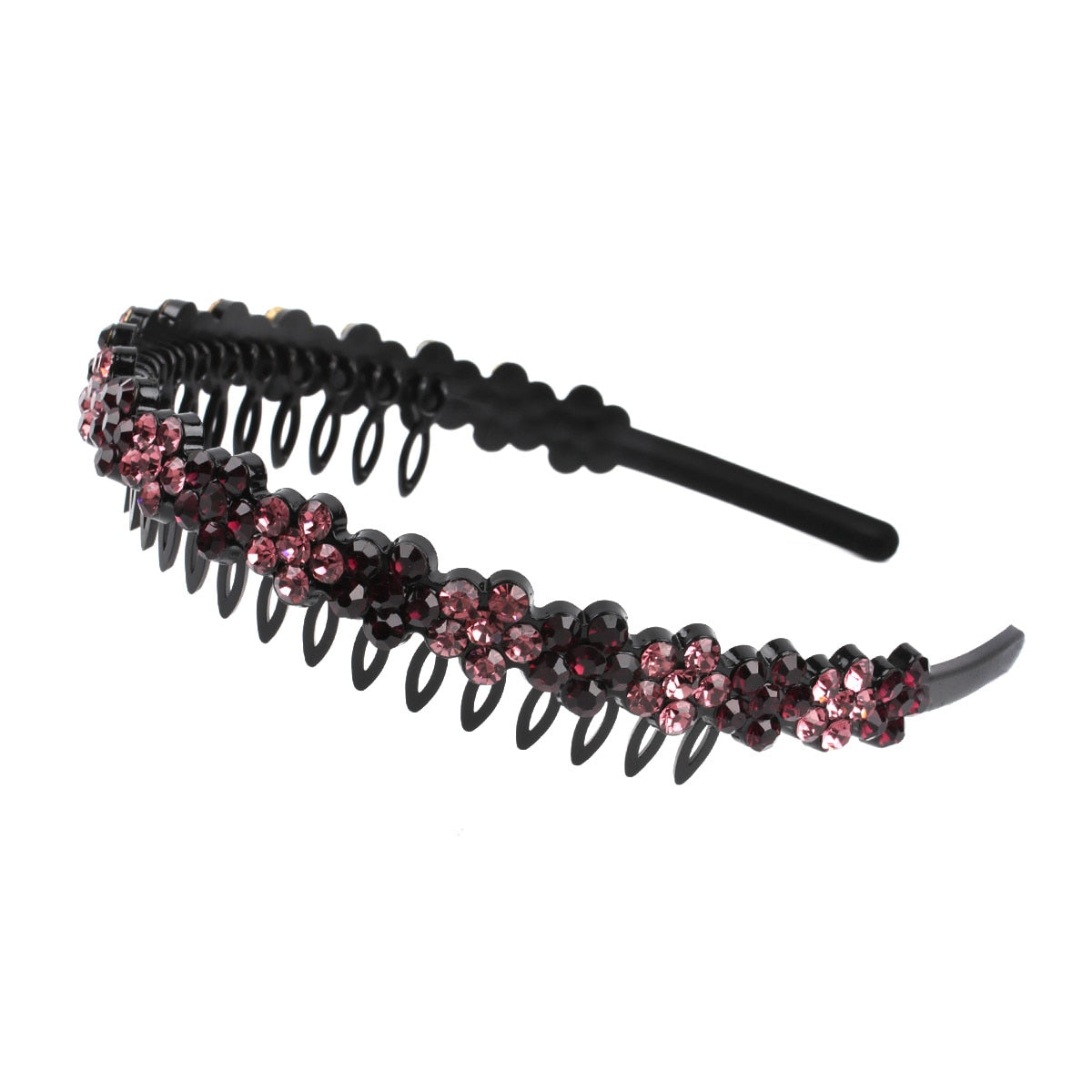 Fashion Pearl Non-Slip Rhinestone Hairbands Elastic Flower Women Hair Hoop Bands Headband Bezel Girls Hair Accessories Headdress - Orchid Unique