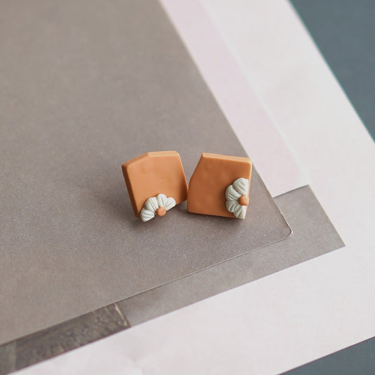 Handmade Crafts Molded Floral Earrings - Orchid Unique