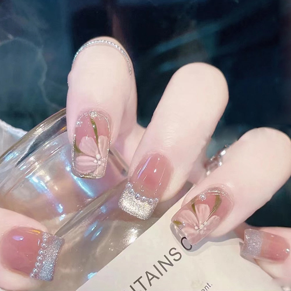 Mid Length Fake Nails - Orchid Unique