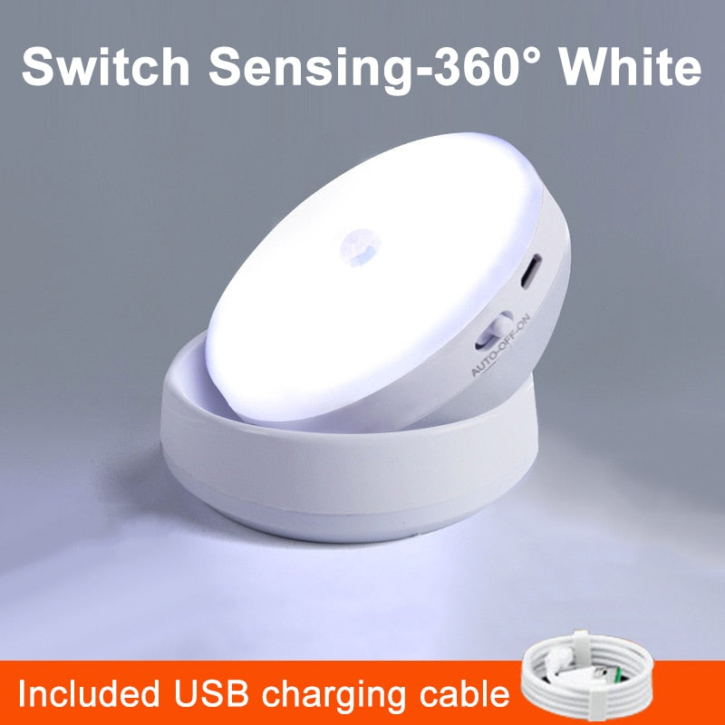 Wireless Round Motion Sensor LED Night Light - Orchid Unique