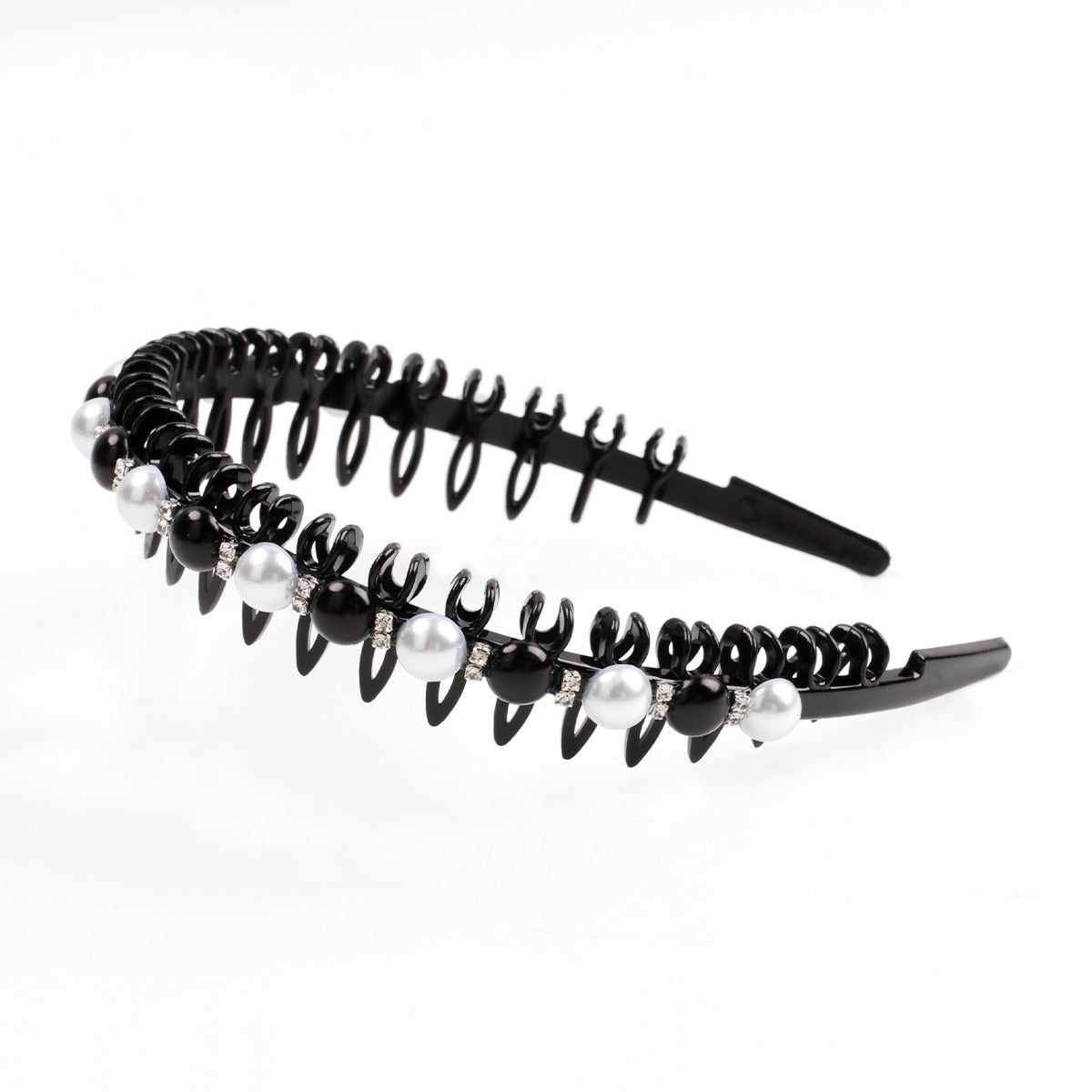 Fashion Pearl Non-Slip Rhinestone Hairbands Elastic Flower Women Hair Hoop Bands Headband Bezel Girls Hair Accessories Headdress - Orchid Unique