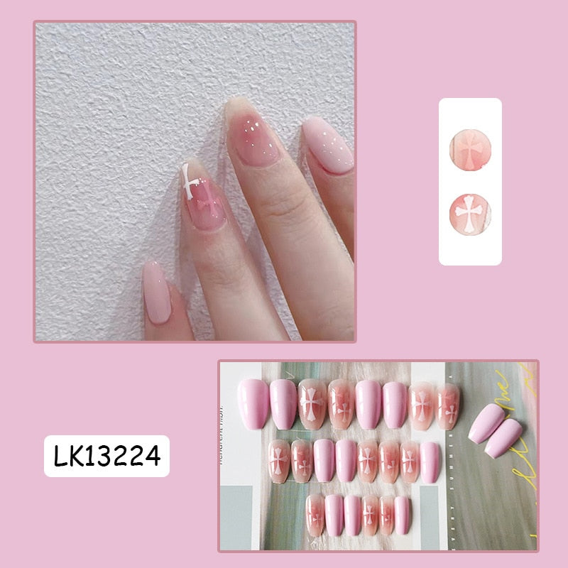 Sweet Short Round/Square Head False Nail Art - Orchid Unique