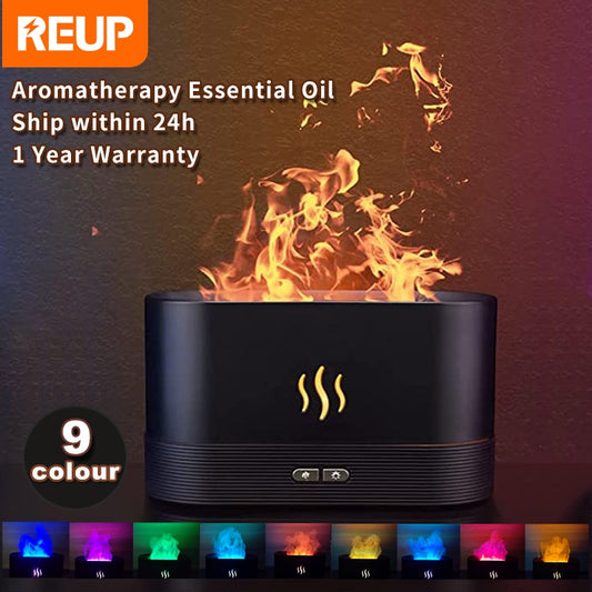 REUP Flame Aroma Diffuser Air Humidifier Ultrasonic Cool Mist Maker Fogger LED Essential Oil Jellyfish Difusor Fragrance Home - Orchid Unique
