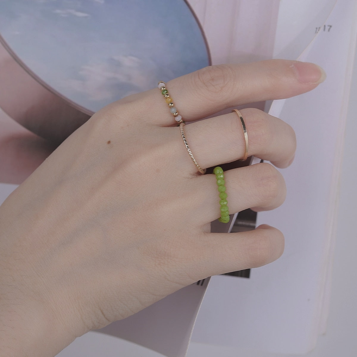 3pcs/set Acrylic Ring Set - Orchid Unique