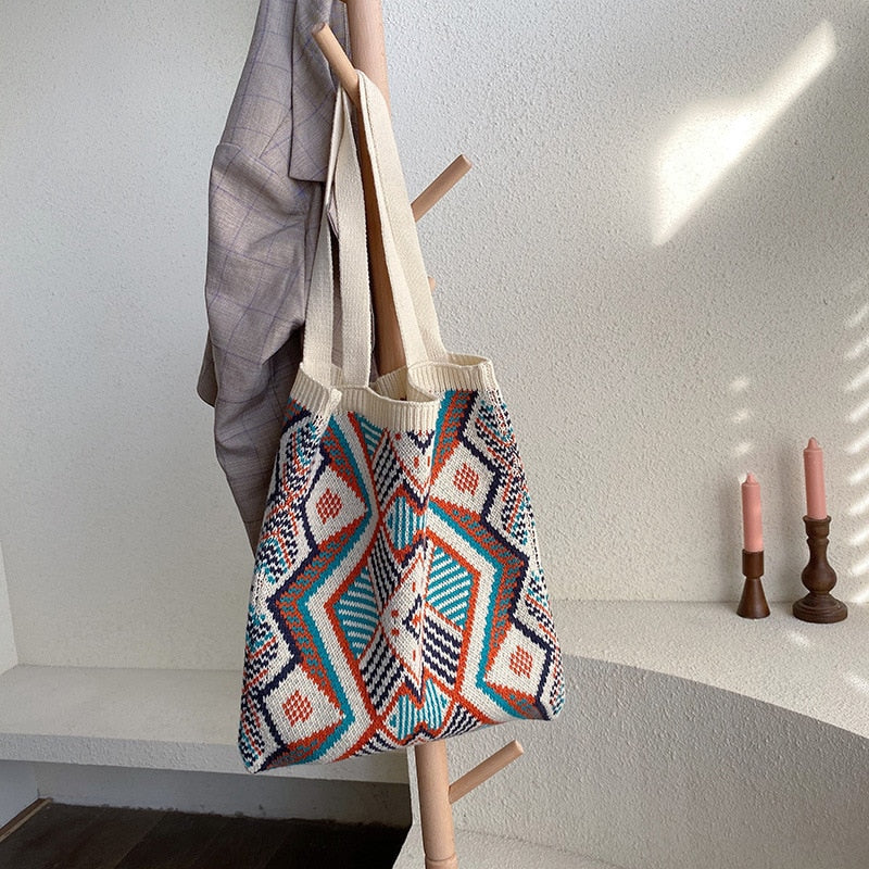 Boho Chic Aztec Tote Bag - Orchid Unique