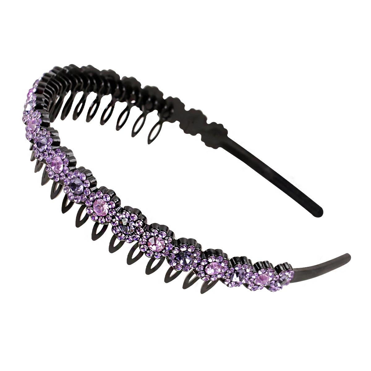 Fashion Pearl Non-Slip Rhinestone Hairbands Elastic Flower Women Hair Hoop Bands Headband Bezel Girls Hair Accessories Headdress - Orchid Unique