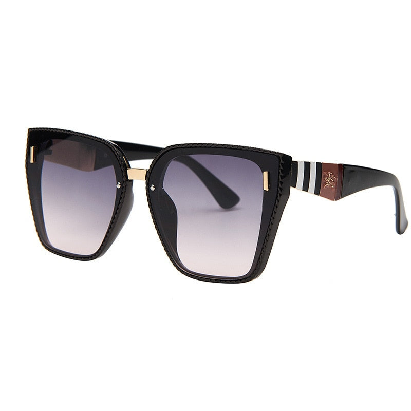 Fashion Square Gradient Mirror Sunglasses - Orchid Unique