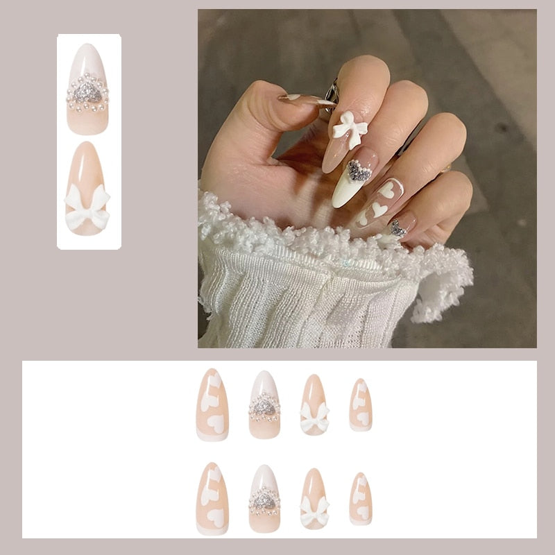 Glitter Butterfly False Nails - Orchid Unique