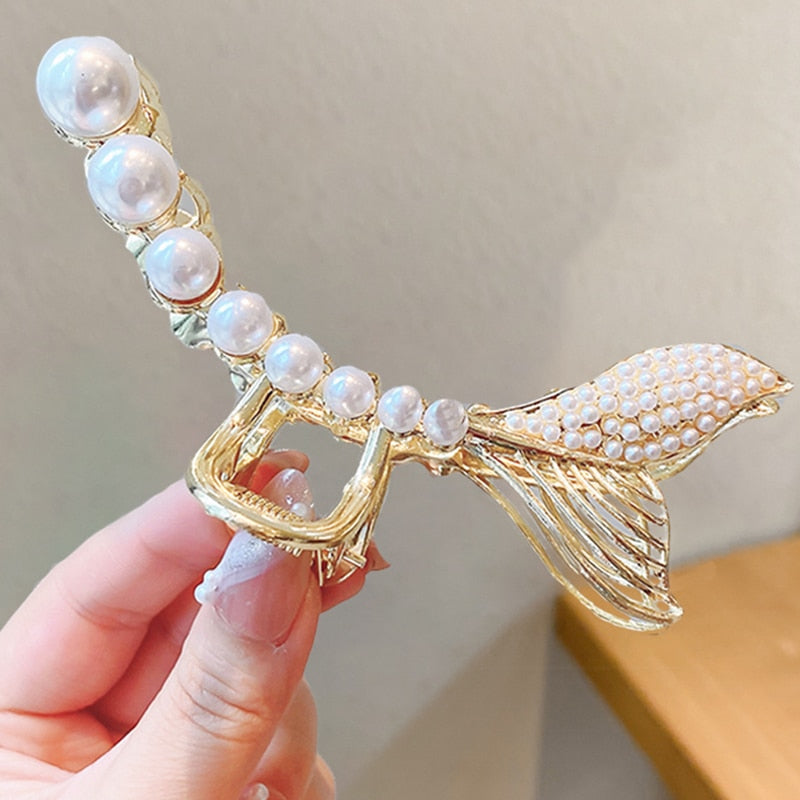 Pearl Hair Claw Set Clip - Orchid Unique